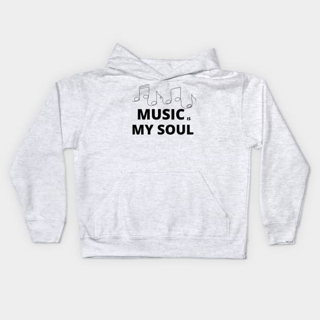 music is my soul with notes Kids Hoodie by GambarGrace